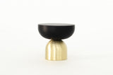 Brass and Black "Raised Bowl" Round Cabinet Knob and Hook - Forge Hardware Studio
