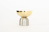 Brass and Nickel " Raised Bowl" Round Cabinet Knob and Hook - Forge Hardware Studio