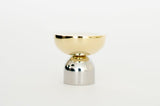 Brass and Nickel " Raised Bowl" Round Cabinet Knob and Hook - Forge Hardware Studio