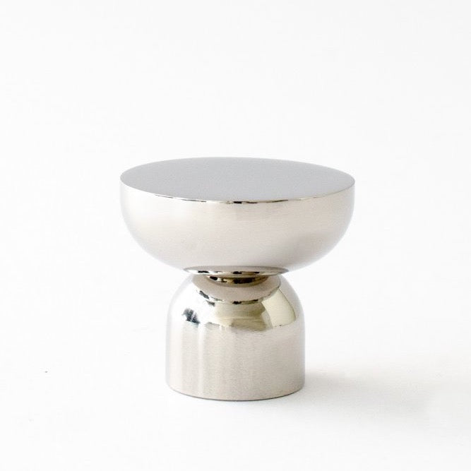 Polished Nickel "Raised Bowl" Round Cabinet Knob and Hook - Forge Hardware Studio