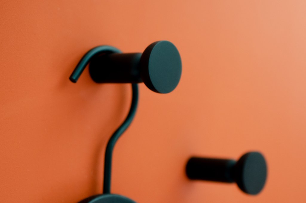 Matte Black "Pedestal Bowl" Round Wall Hook - Forge Hardware Studio