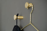 Unlacquered Brushed Brass "Pedestal Bowl" Round Wall Hook - Forge Hardware Studio