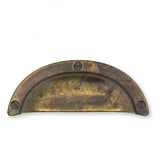 Drawer Cup Pulls "Amalfi" in Worn Brass
