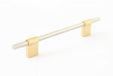 Brushed Brass and Polished Nickel "Line" T-Bar Knobs and Drawer Pulls