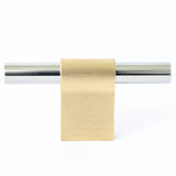 Brushed Brass and Polished Nickel "Line" T-Bar Knobs and Drawer Pulls