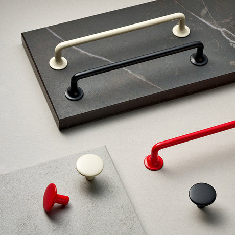 Tango Matte Black Cabinet Knob and Handle - Forge Hardware Studio