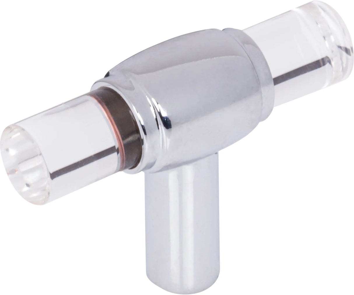 Lucite Polished Chrome "Nash" Drawer Pulls and Cabinet Knobs