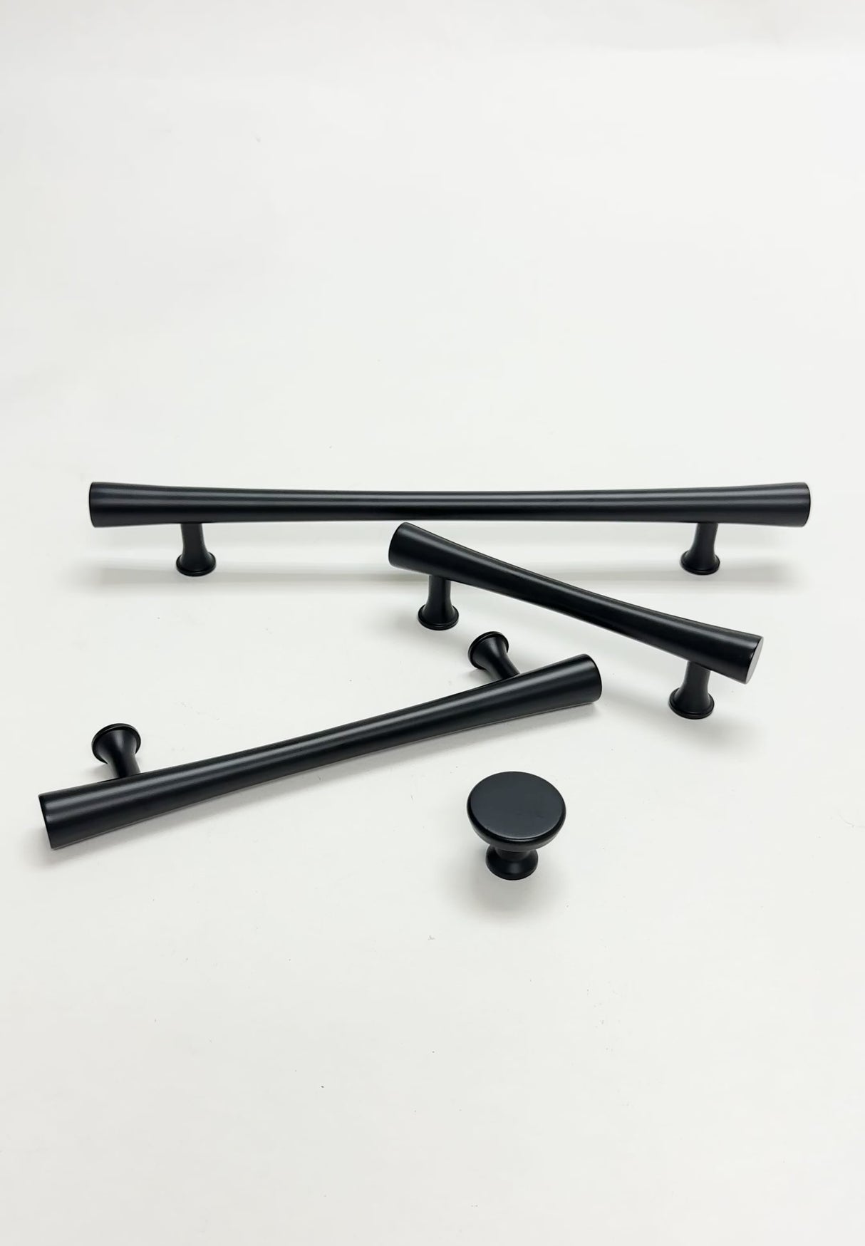 Matte Black Cabinet Hardware "Collin" Drawer Pulls and Cabinet Knobs