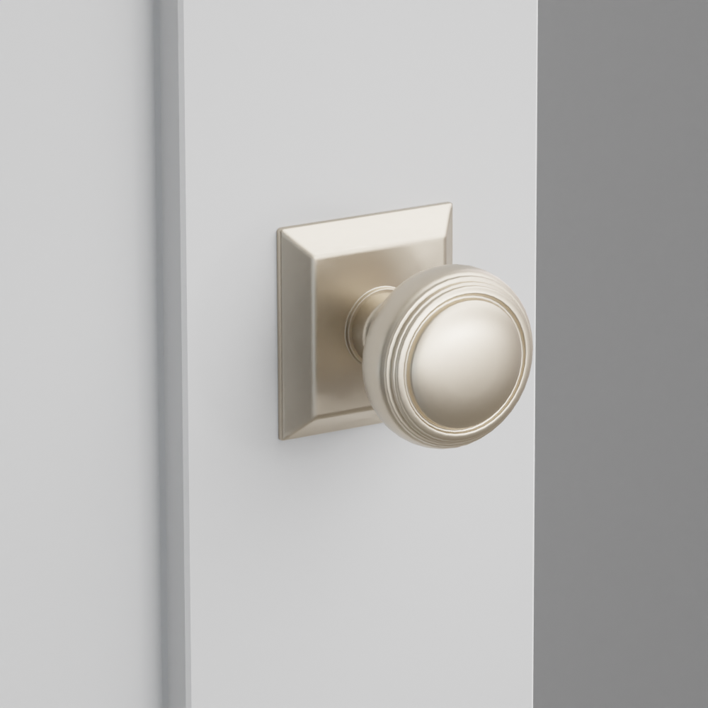 Transitional Satin Nickel "Ridge" Round Door Knob