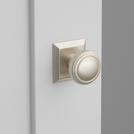 Transitional Satin Nickel "Ridge" Round Door Knob