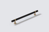 Smooth T-Bar "Contemporary" Champagne Bronze and Matte Black Knobs and Pulls