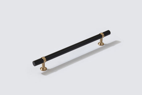 Smooth T-Bar "Contemporary" Champagne Bronze and Matte Black Knobs and Pulls
