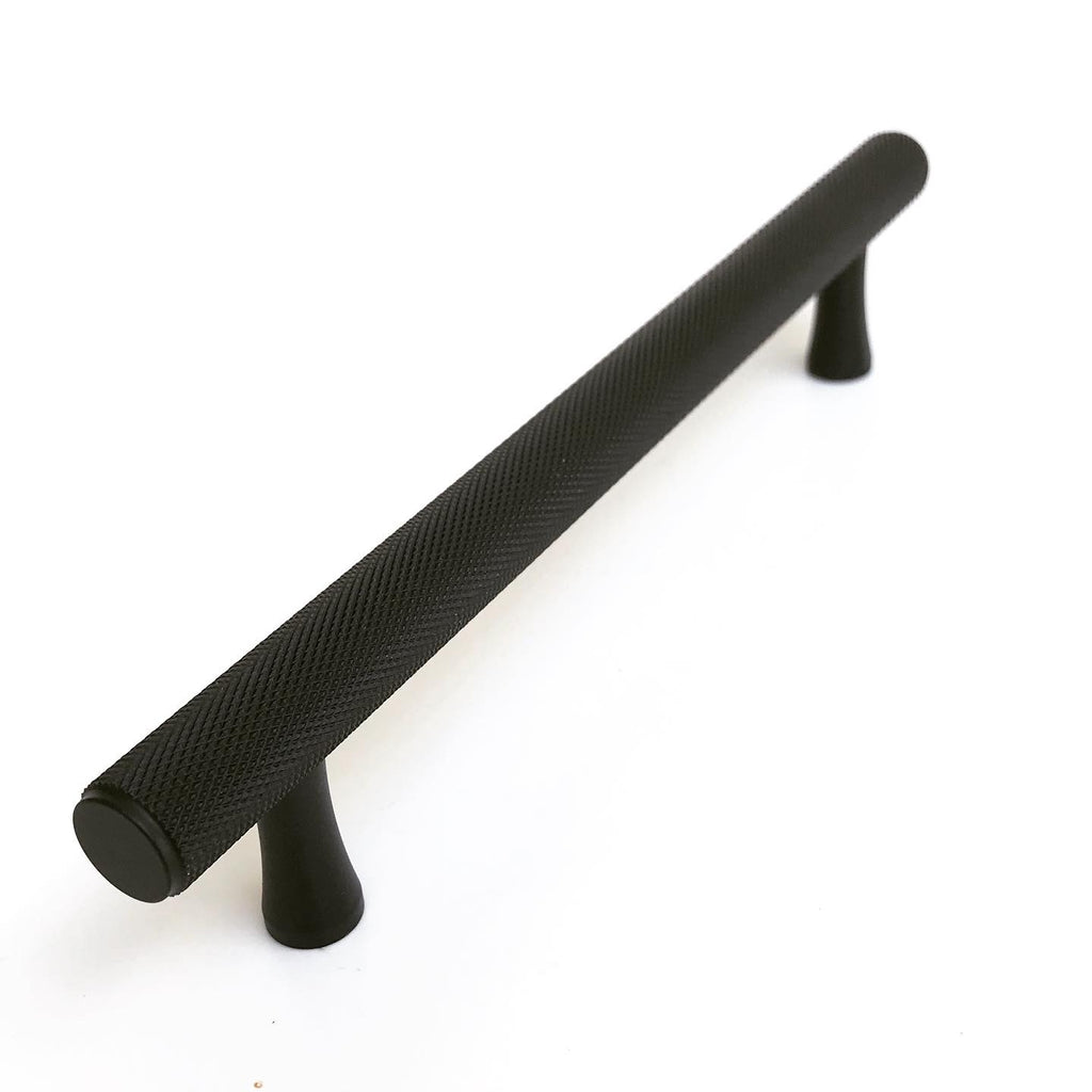 Matte Black Solid "Texture" Knurled Drawer Pulls and Knobs - Brass Cabinet Hardware 