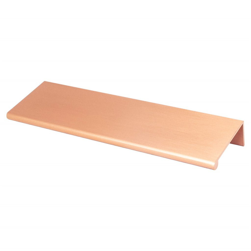 Brushed Copper "Bond" Tab Edge Finger Drawer Pulls in Various Sizes - Forge Hardware Studio