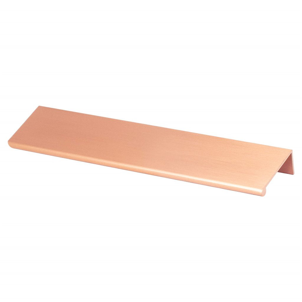 Brushed Copper "Bond" Tab Edge Finger Drawer Pulls in Various Sizes - Forge Hardware Studio