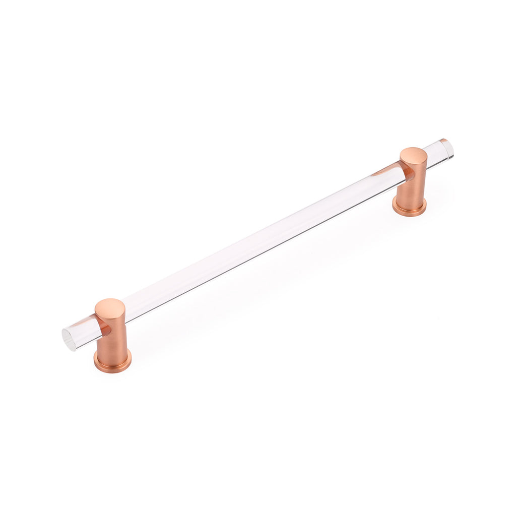Satin Copper and Lucite "Lumiere" Cabinet Knob and Drawer Pulls - Brass Cabinet Hardware 