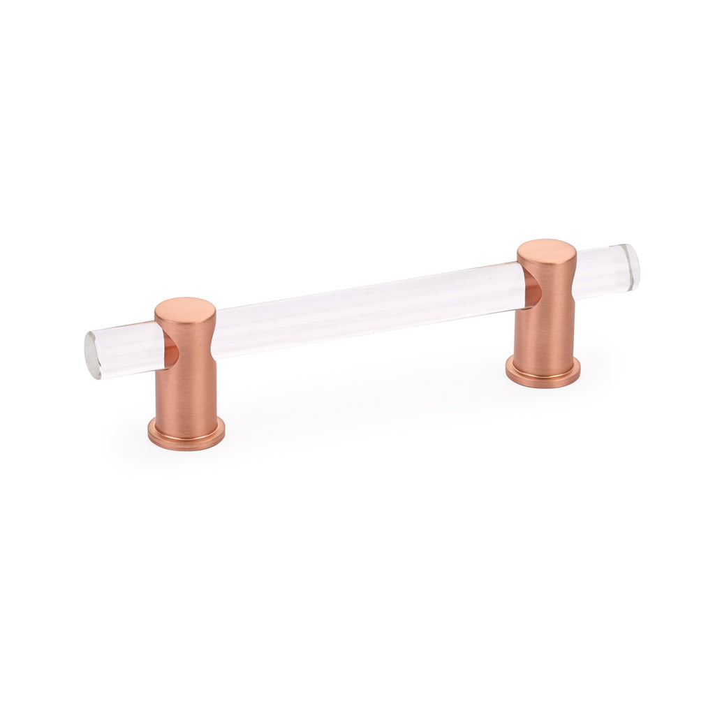 Satin Copper and Lucite "Lumiere" Cabinet Knob and Drawer Pulls - Brass Cabinet Hardware 
