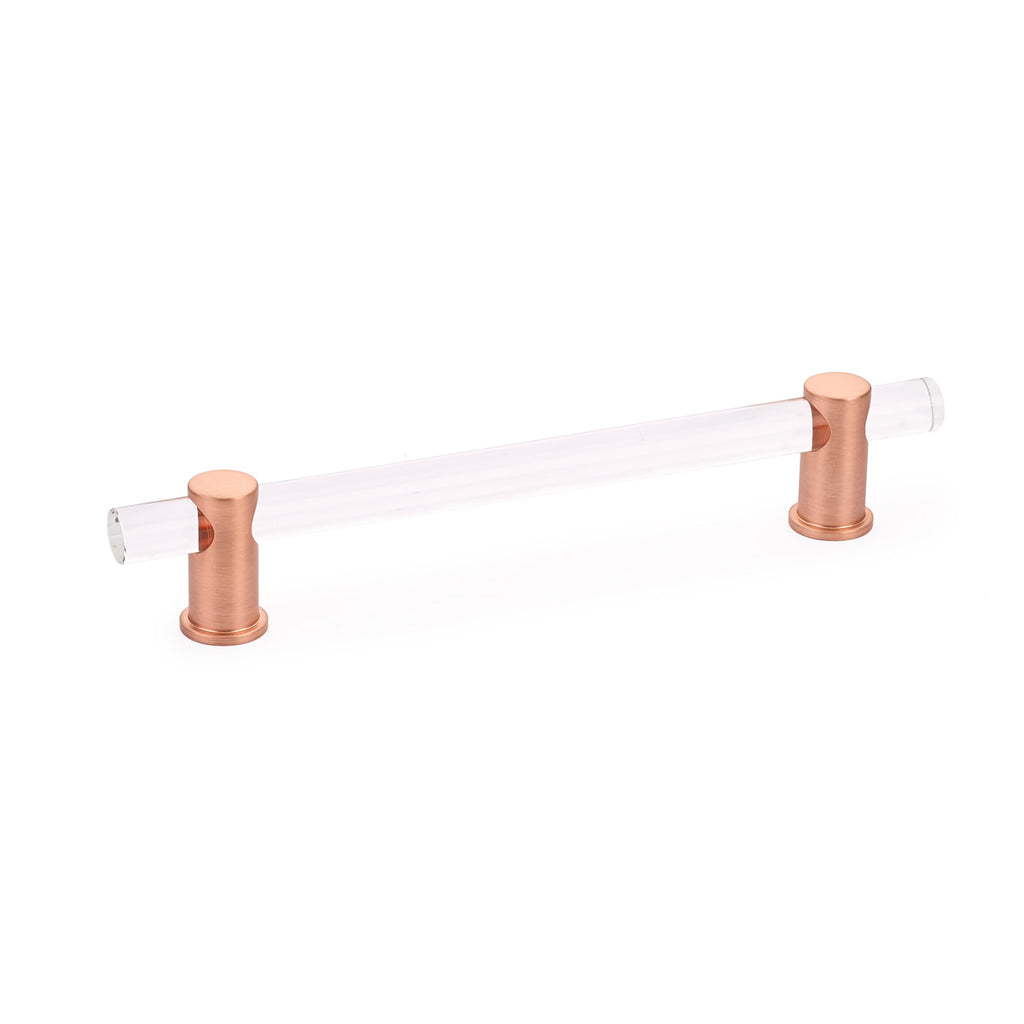 Satin Copper and Lucite "Lumiere" Cabinet Knob and Drawer Pulls - Brass Cabinet Hardware 