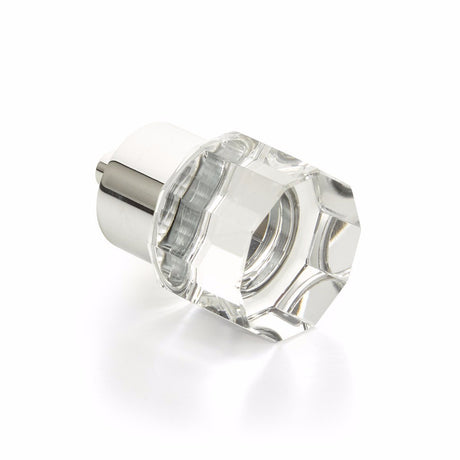 Polished Chrome City Lights 1-1/8" Round Multi-Sided Glass Knob - Brass Cabinet Hardware 