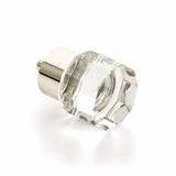 Polished Nickel City Lights 1-1/8" Round Multi-Sided Glass Knob - Brass Cabinet Hardware 