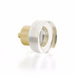 Satin Brass City Lights, Round Disc Glass Knob, 1-3/8" dia - Brass Cabinet Hardware 