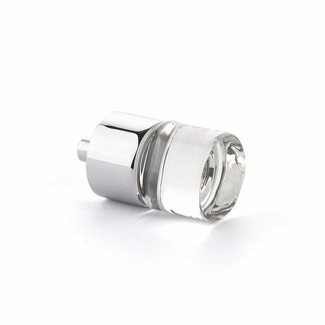 Polished Chrome City Lights 7/8" Cylinder Glass Knob - Brass Cabinet Hardware 