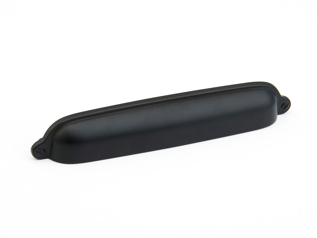 Flat Black "Transitional" Drawer Pulls Handles and Cup Pulls - Brass Cabinet Hardware 