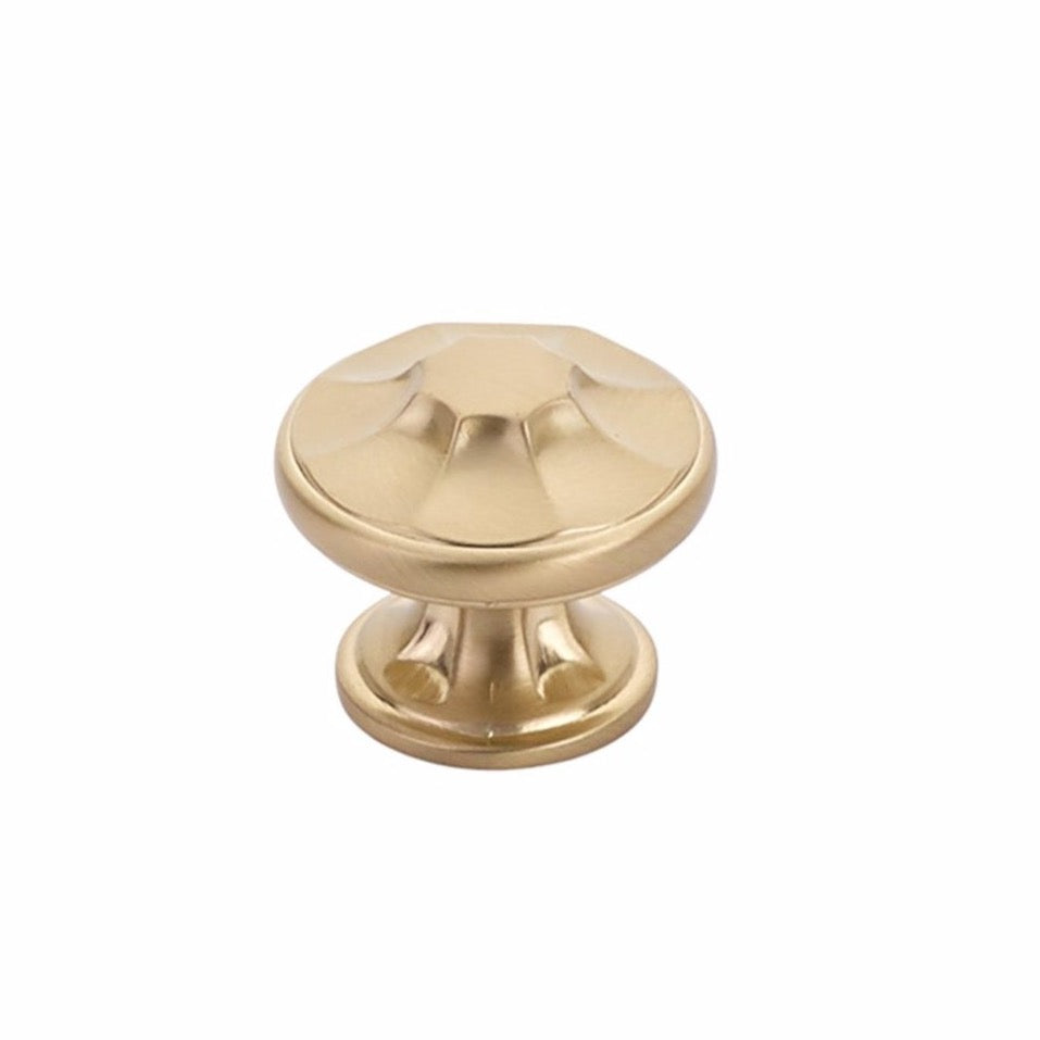 Satin Brass "Regal" Cabinet Knobs and Drawer Pull - Forge Hardware Studio