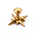 Sonata Warm Brass 11/16" Round Knob Star Backplate - Forge Hardware Studio