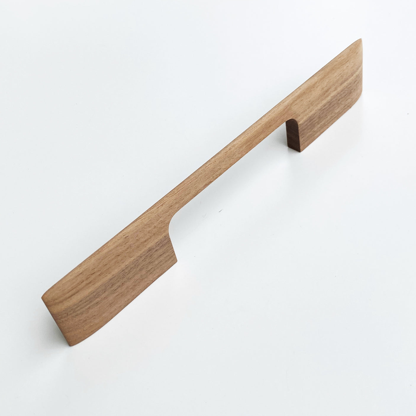 Wood Drawer Pulls Thin Mid-century Modern Cabinet Handles - Forge Hardware Studio