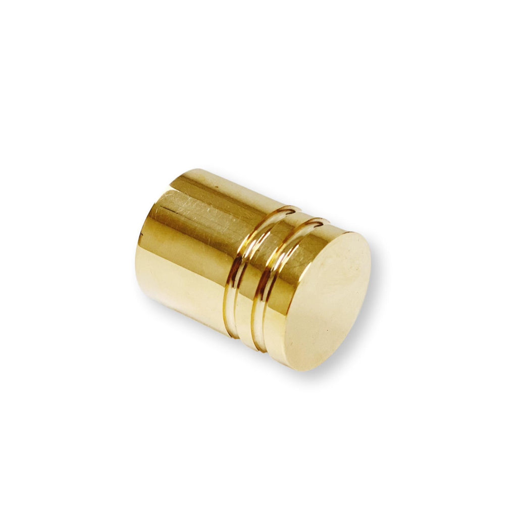 Luxe "Lines" Unlacquered Polished Brass 1" Cabinet Knob - Forge Hardware Studio