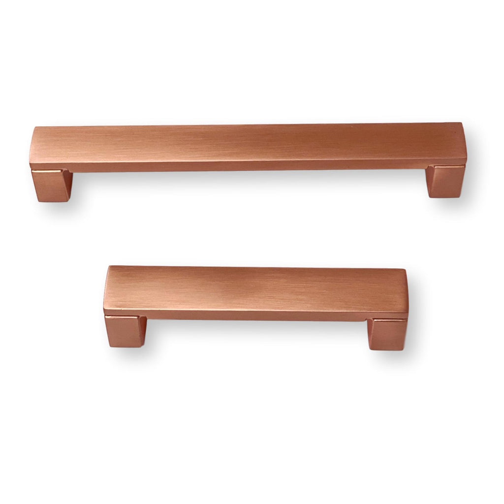 Squared Copper "Beam" Drawer Handles - Cabinet Hardware - Forge Hardware Studio