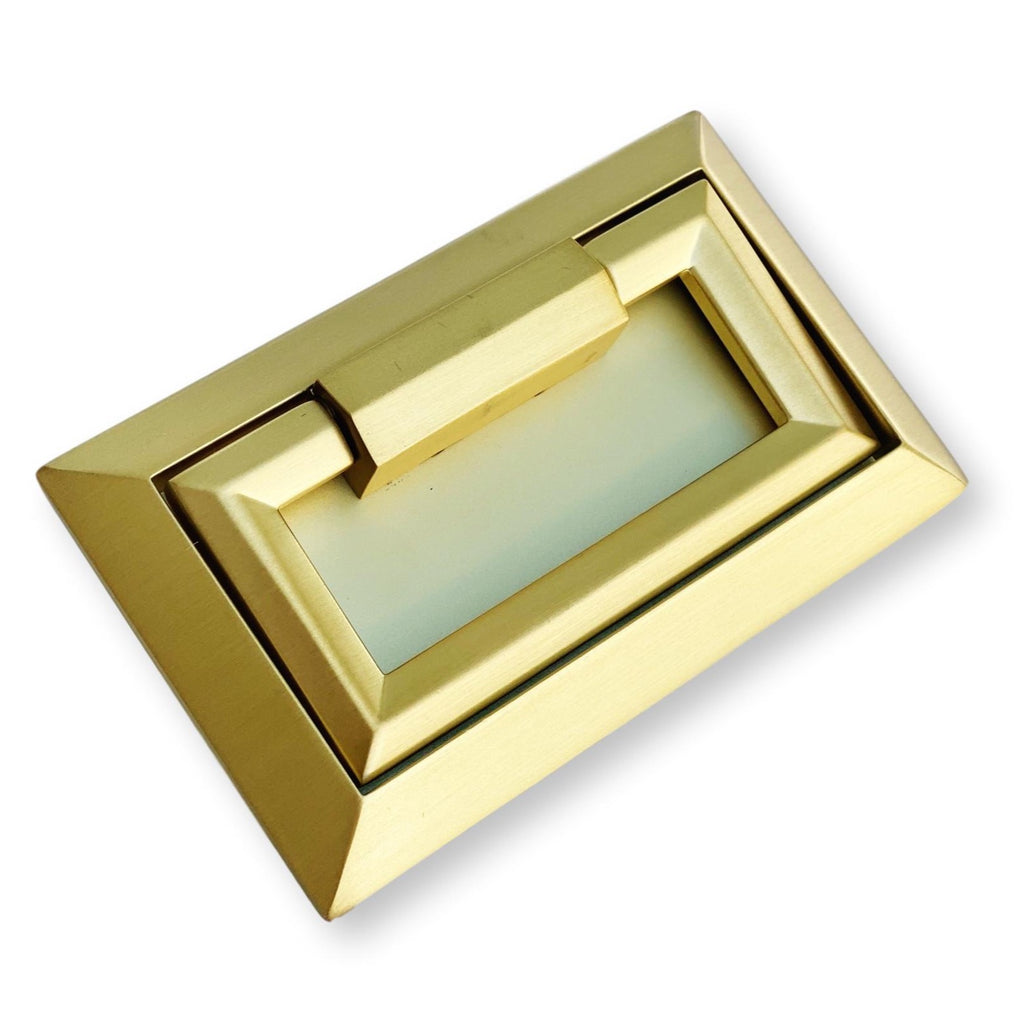Modern Campaign Style Brass Drawer Pull - Forge Hardware Studio