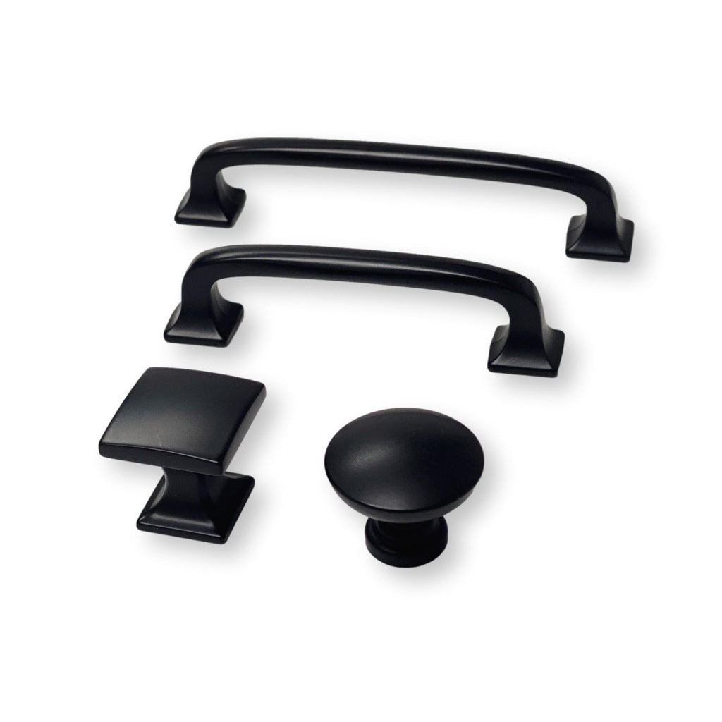 Loft Matte Black Knobs and Drawer Pulls - Forge Hardware Studio