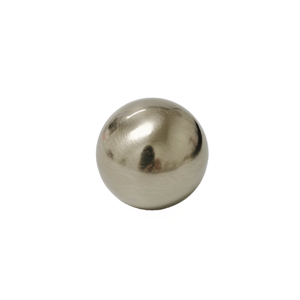 Brushed Nickel “Kira” Large Cabinet Ball Knob - Forge Hardware Studio