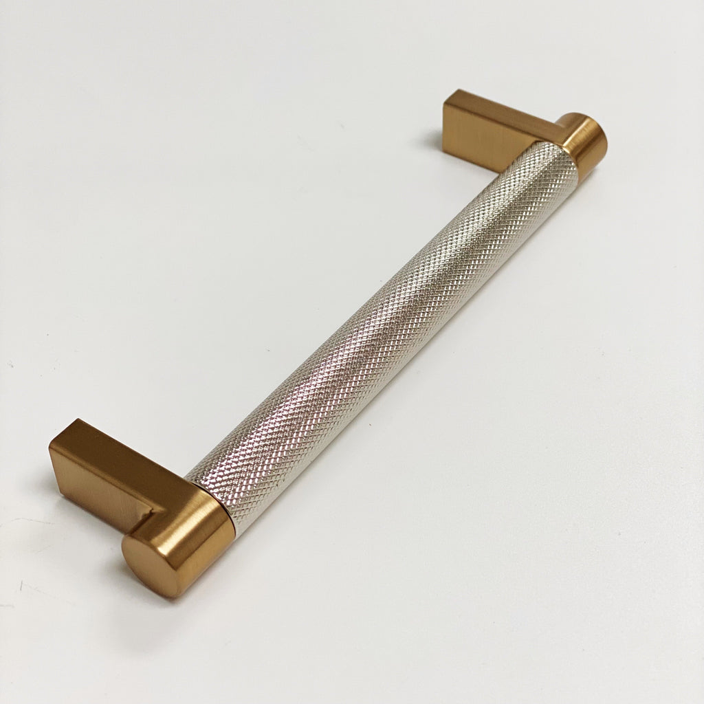 1 Knurled "U-Shaped" Champagne Bronze and Polished Nickel Cabinet Knobs and Drawer Pulls - Forge Hardware Studio