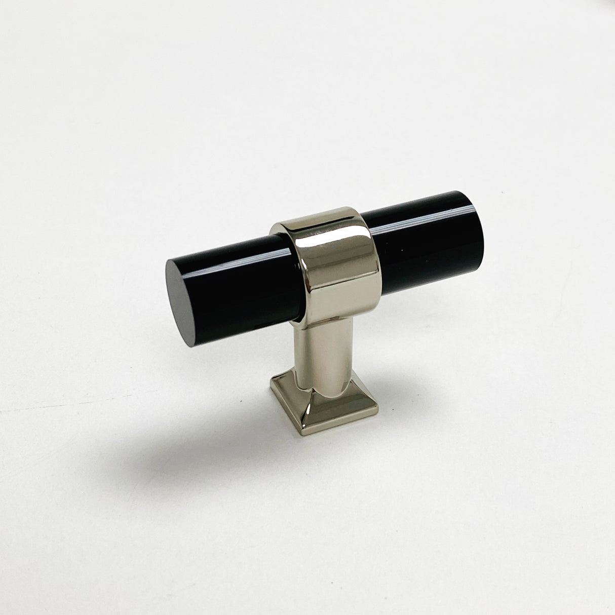 Black Lucite Polished Nickel "Nash" Drawer Pulls and Cabinet Knobs - Forge Hardware Studio