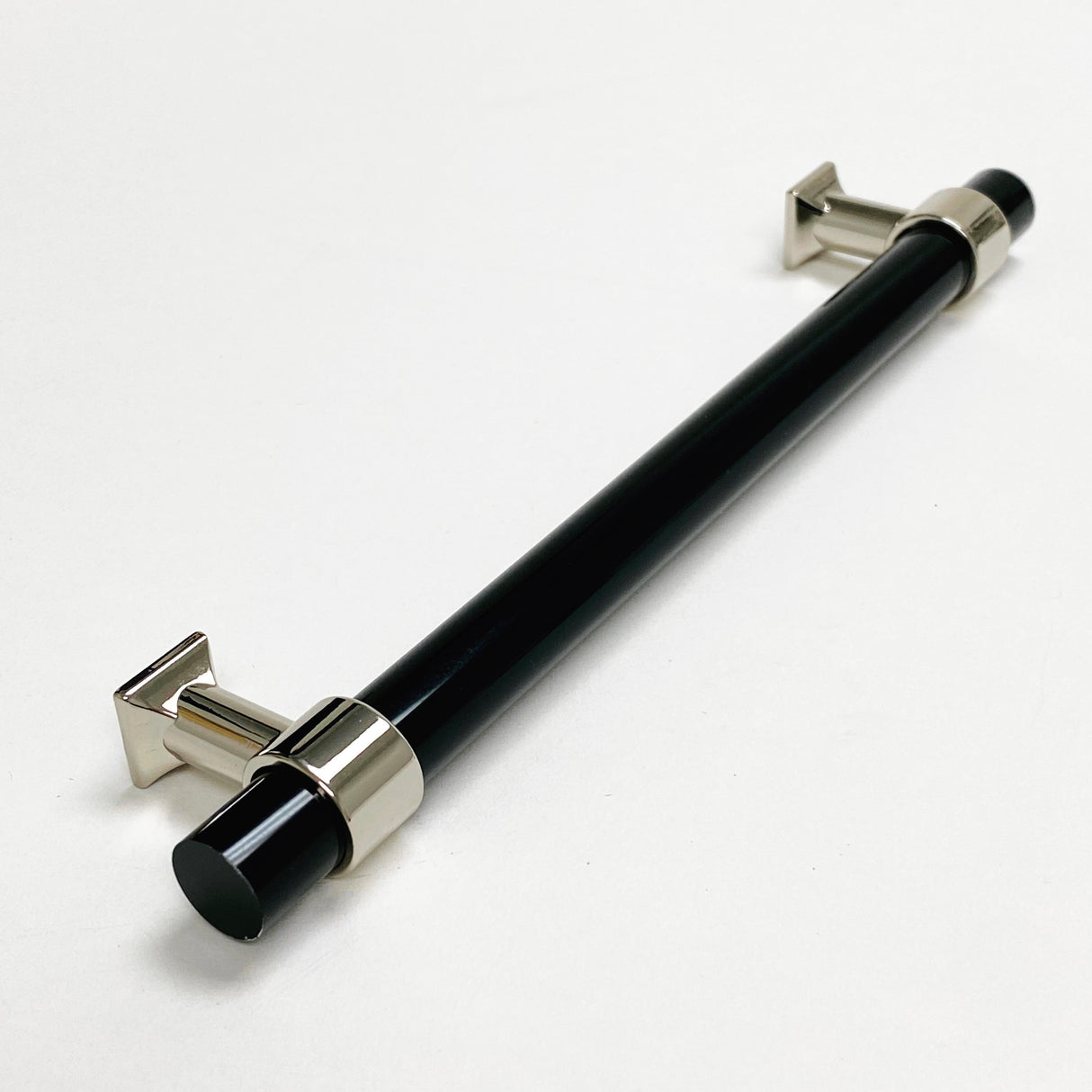 Black Lucite Polished Nickel "Nash" Drawer Pulls and Cabinet Knobs - Forge Hardware Studio