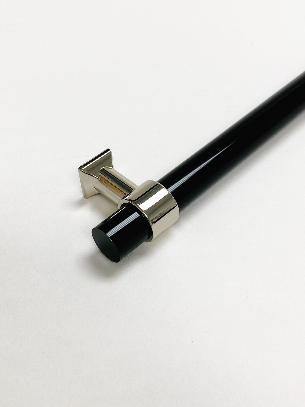 Black Lucite Polished Nickel "Nash" Drawer Pulls and Cabinet Knobs - Forge Hardware Studio