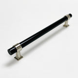 Black Lucite Polished Nickel "Nash" Drawer Pulls and Cabinet Knobs - Forge Hardware Studio