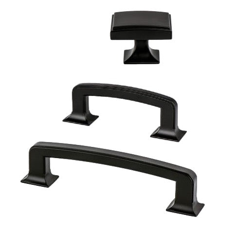 Matte Black "Liana" Cabinet Knobs and Drawer Pulls - Forge Hardware Studio