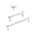 Knurled "U-Shaped" Polished Chrome Cabinet Knobs and Drawer Pulls - Forge Hardware Studio