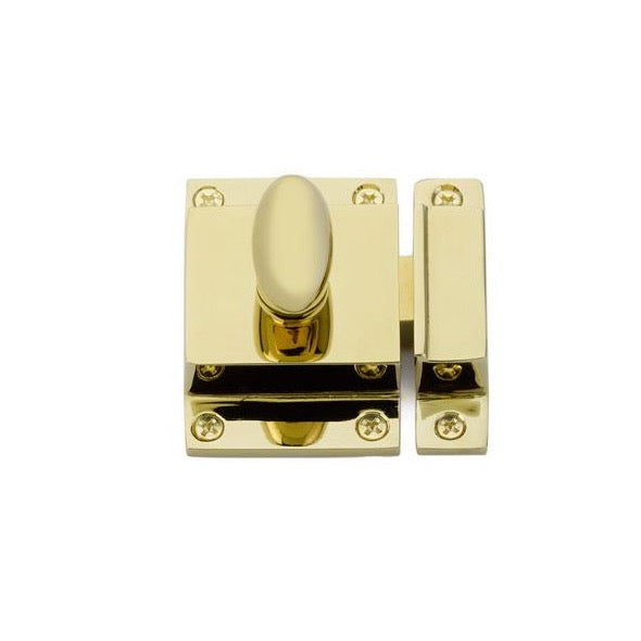 Luxe Unlacquered Brass Cabinet Latch - Brass Cabinet Hardware 
