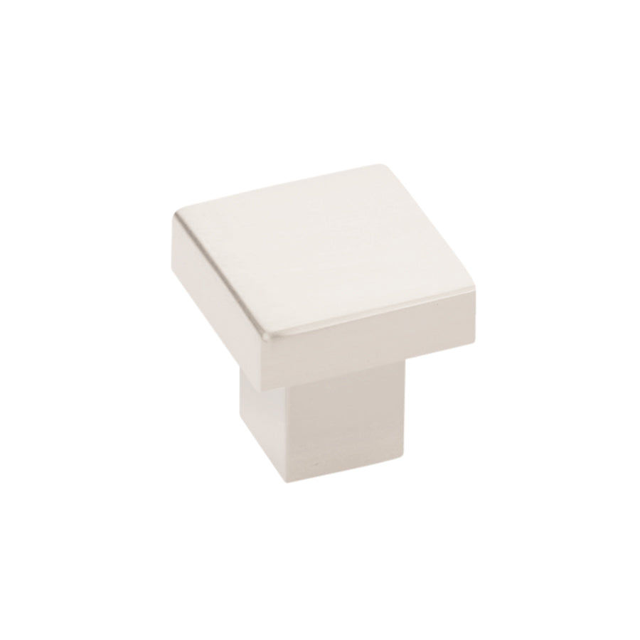 Modern Rectangular Hunter Finger Pull in Satin Nickel - Brass Cabinet Hardware 