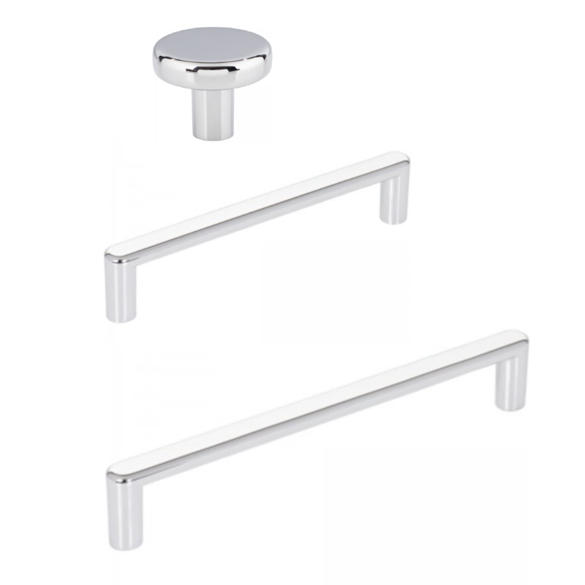 Polished Chrome "Charlie" Drawer Pulls and Cabinet Knobs - Forge Hardware Studio