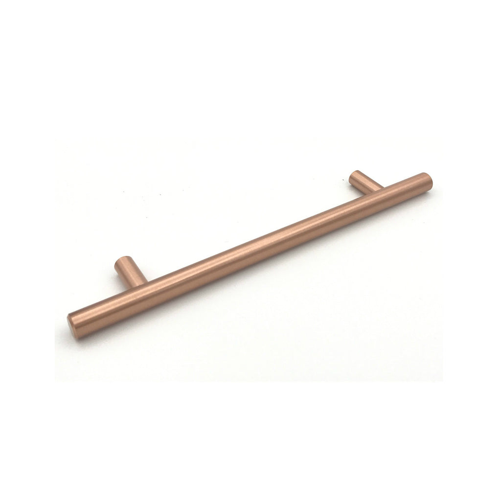 Satin Copper T-Bar European Drawer Pulls - Brass Cabinet Hardware 