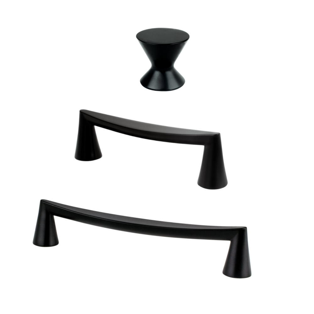 Matte Black "Core" Drawer Pulls and Knob - Forge Hardware Studio