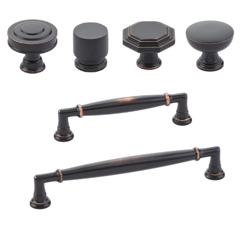 Oil Rubbed Bronze "Elite" Cabinet Knobs and Drawer Pulls - Forge Hardware Studio