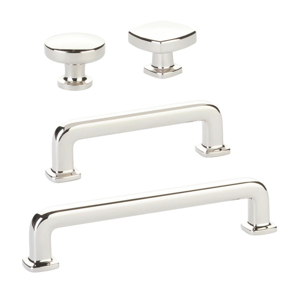 Polished Nickel "Elegance" Drawer Pulls and Cabinet Knobs - Forge Hardware Studio