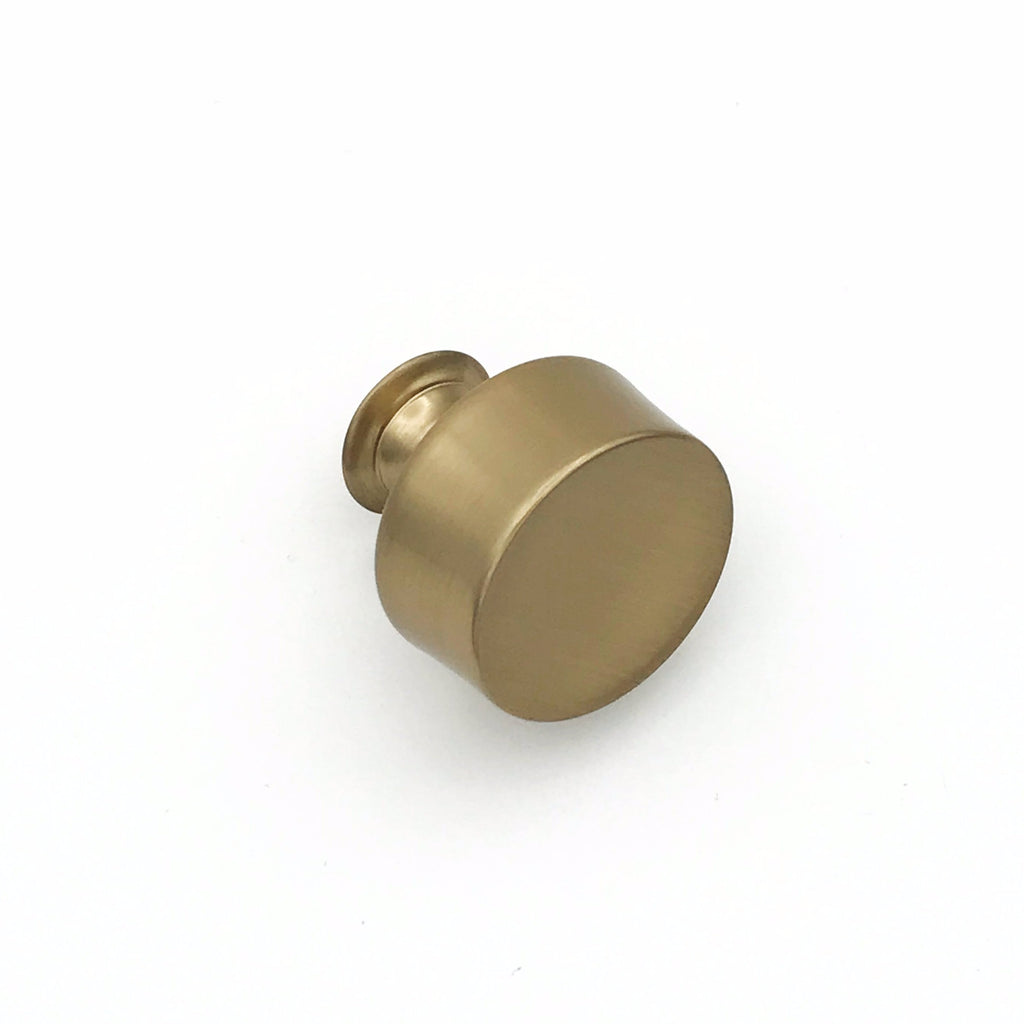 NIZADO 6 Pack Solid Cabinet Knob Warm Gold Kitchen Drawer Knob Champagne Bronze,Euro Style Dresser Knob Antique Brass Furniture Hardware,Diameter